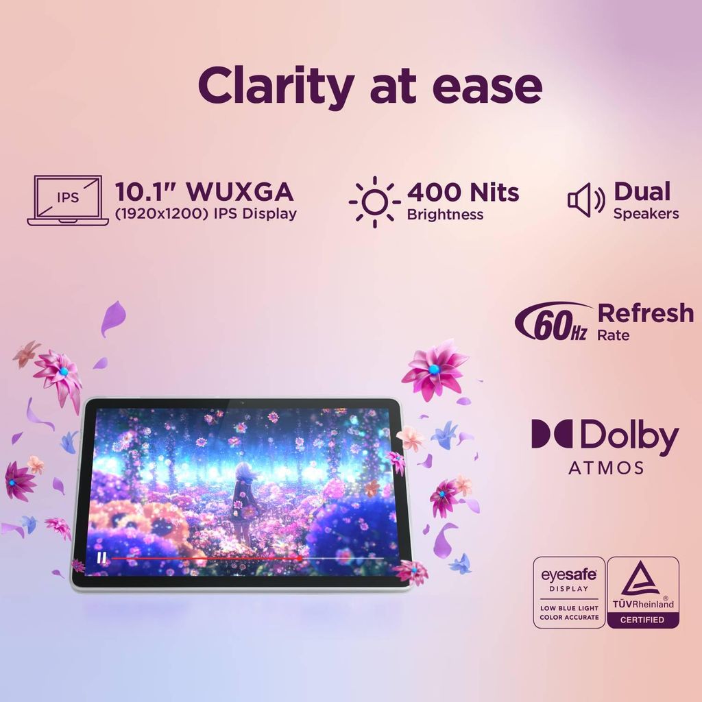Lenovo Tab (ZAEH0019IN) | 10.1 Inch Display| Wi-Fi Only| 4 GB RAM + 64 GB ROM (Expandable up to 1 TB)| Metal Body| Dual Speakers with Dolby Atmos| Android 14| Color: Polar Blue view 2