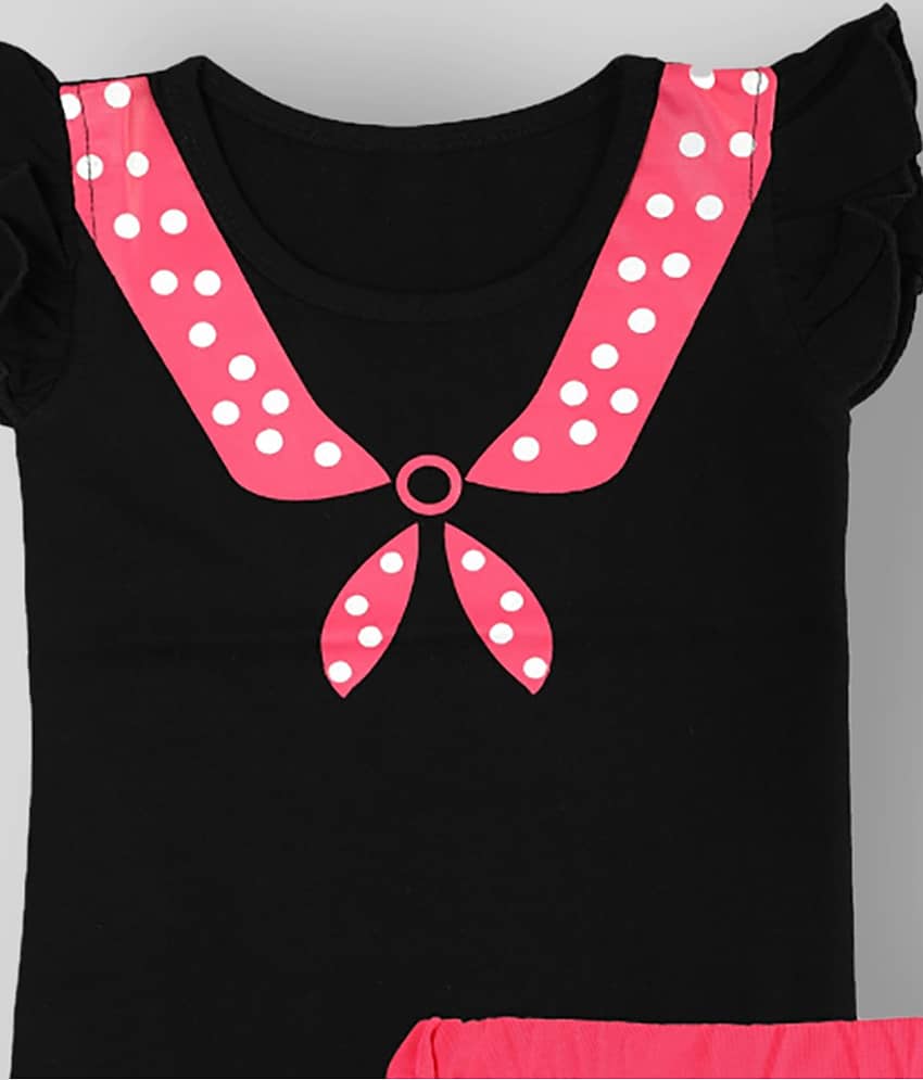 CATCUB Pack of 1 Baby Girls Cotton Top & Shorts ( Black ) view 2