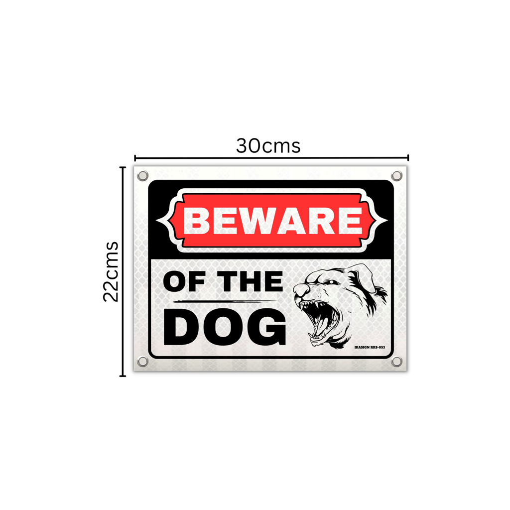 BEWARE OF THE DOG, GATE SIGNBOARD Emergency Sign (Reflective Sign) (30cm X 22cm) view 2
