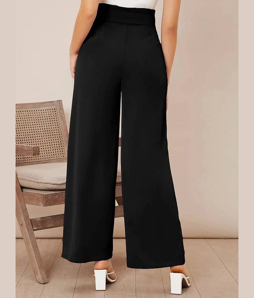 kotty Women Rayon Blend Casual Trousers ( Black ) view 2