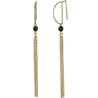 Chain Tasssel Dangler Earrings for Girls Brass Material Made in India Earrings for Women's Fashion Jewellery for Party view 2