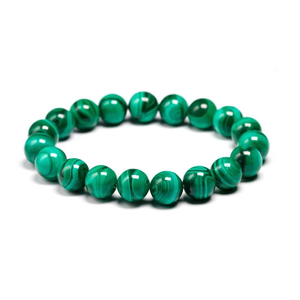 Ekdant Malachite Bracelet Natural Crystal Healing Bracelet Gemstone Jewellery Beaded Stone Bracelet for Men & Women, Bead Size 8 mm view 2