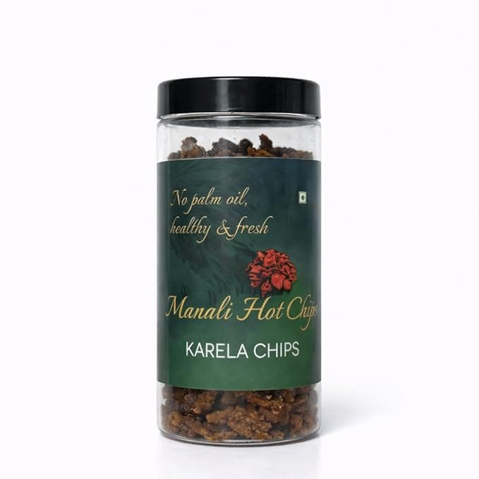 Manali Hot Chips Organic Wafers Karela Chips Flavor 150g | Farm Fresh Thin & Crunchy Crispy Snack | No Palm Oil