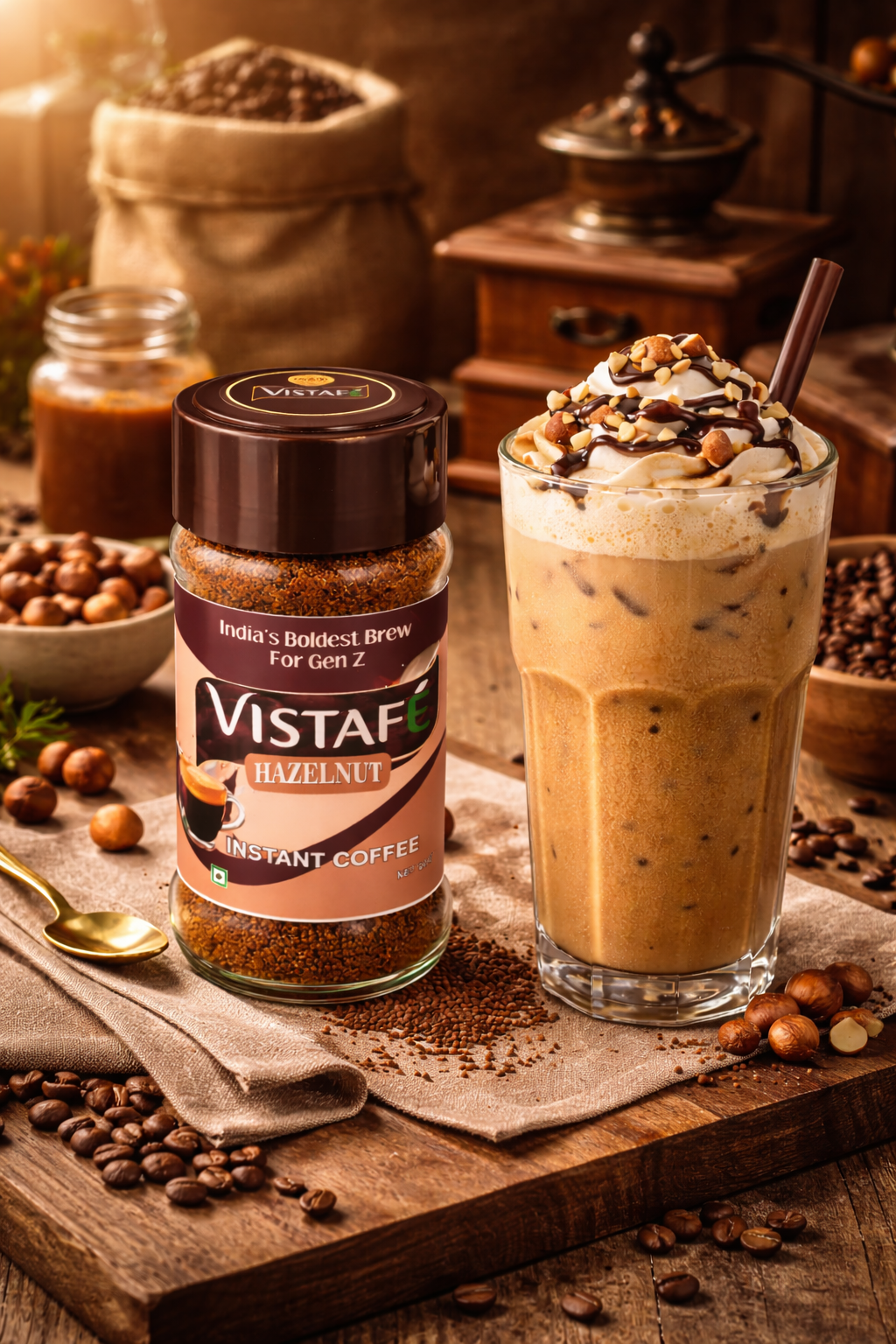Vistafe Hazelnut Instant Coffee for Smooth Nutty Taste