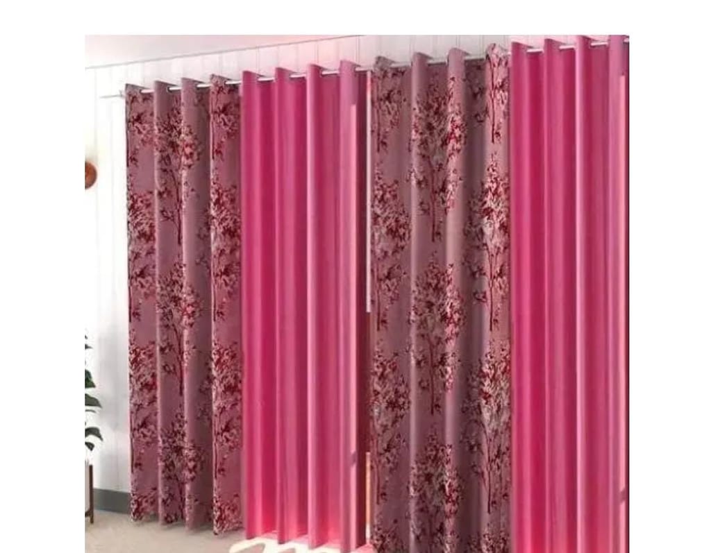 Pink Floral Blackout Curtains for Bedroom, 2 Panels 52x84 Inches, Grommet Top Light Blocking Curtains for Living Room view 2
