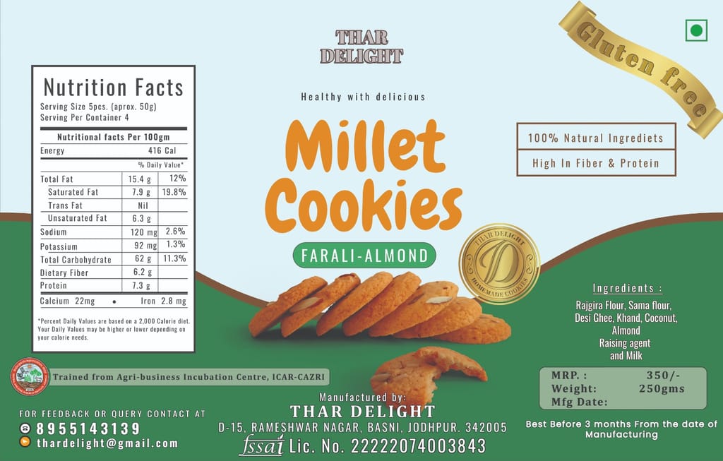 Ruchika lila;Gluten free jowar bajra chocolate cookies made with desi ghee view 2