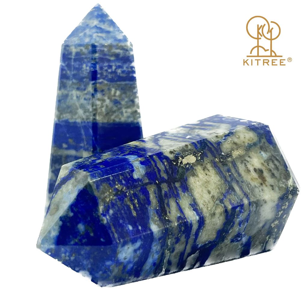KITREE Energised Natural Lapis Lazuli Crystals Wands Obelisk Tower. (BLUE) view 2