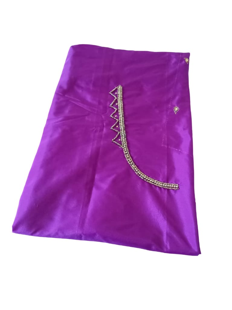 Purple Silk Hand Embroidered Blouse view 2