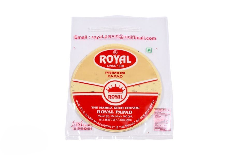 Royal Papad Punjabi Special Papad 200g, 100% Veg | Spicy Black Pepper Papad | Crispy & Crunchy Indian | Ready to Roast or Fry | Authentic Punjabi Style for Meals & Snacks - 200 gm view 2
