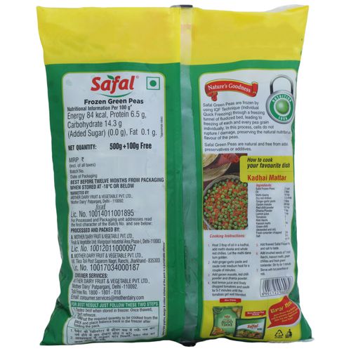 Safal Green Peas, 500 Gm view 2