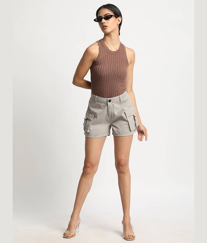 Bene Kleed Women Regular Fit High-Rise Cargo Shorts view 2