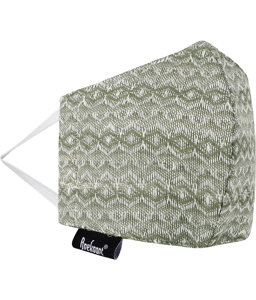 Anekaant - Green Cotton Mask ( Pack of 1 )