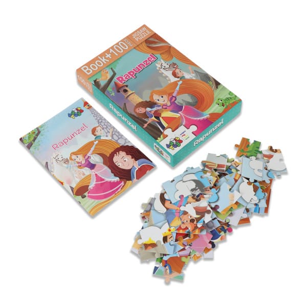 Advit Toys Rapunzel Jigsaw Puzzle - 100 Piece + 32 Page Story Book view 2