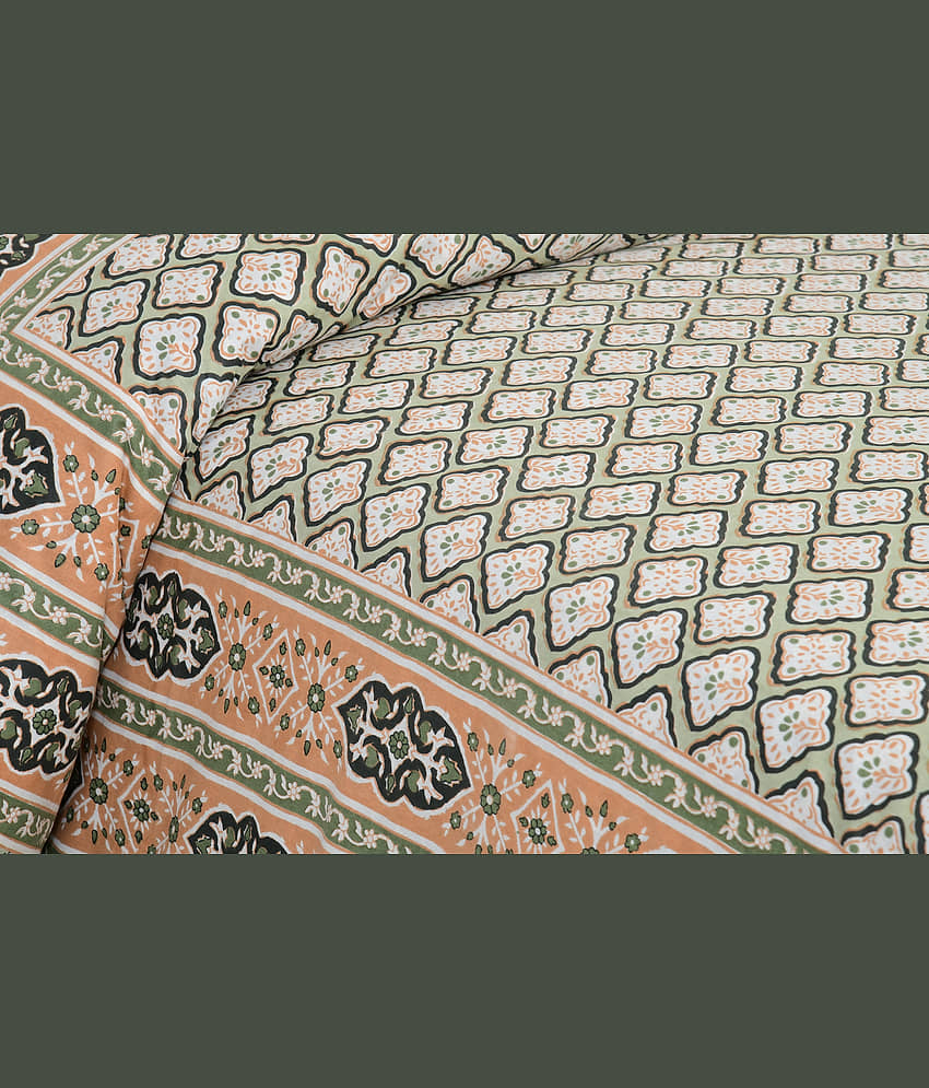 CLOTHORO Cotton 1 Double King Bedsheet with 2 Pillow Covers ( Multicolor ) view 2