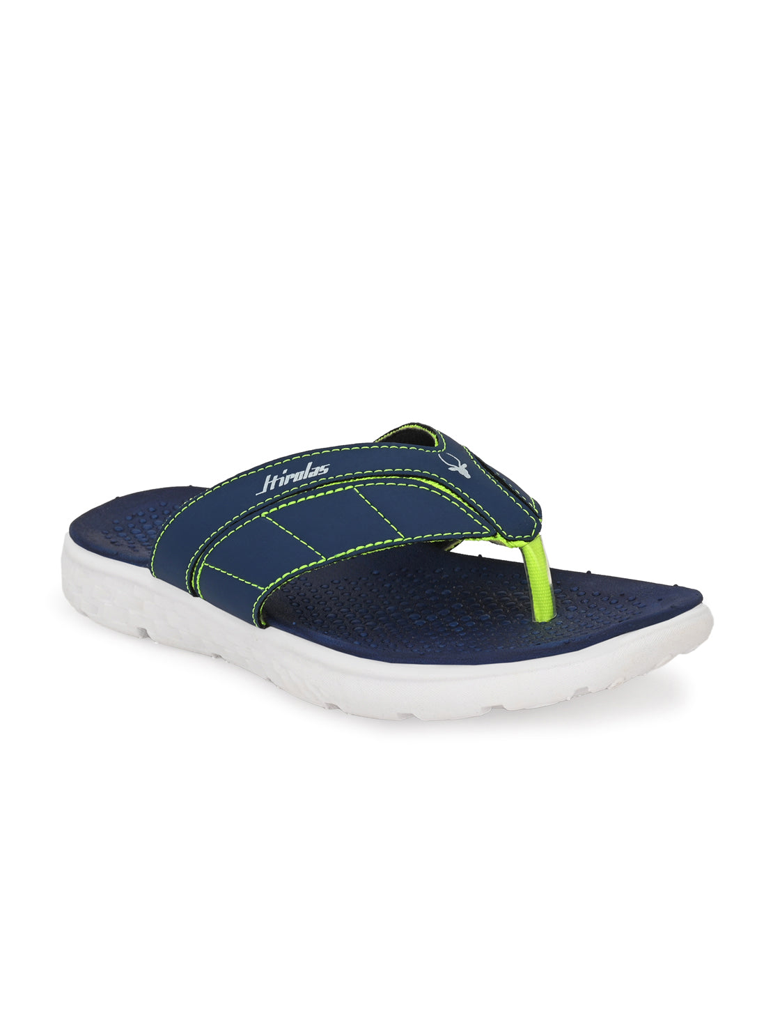 Hirolas® Men's Blue/Green CLOUDWALK | Comfortable | Ultra-Soft | Light-Weight | Shock Absorbent | Bounce Back Technology | Water-Resistant Slippers (HROFF24BUG) view 2