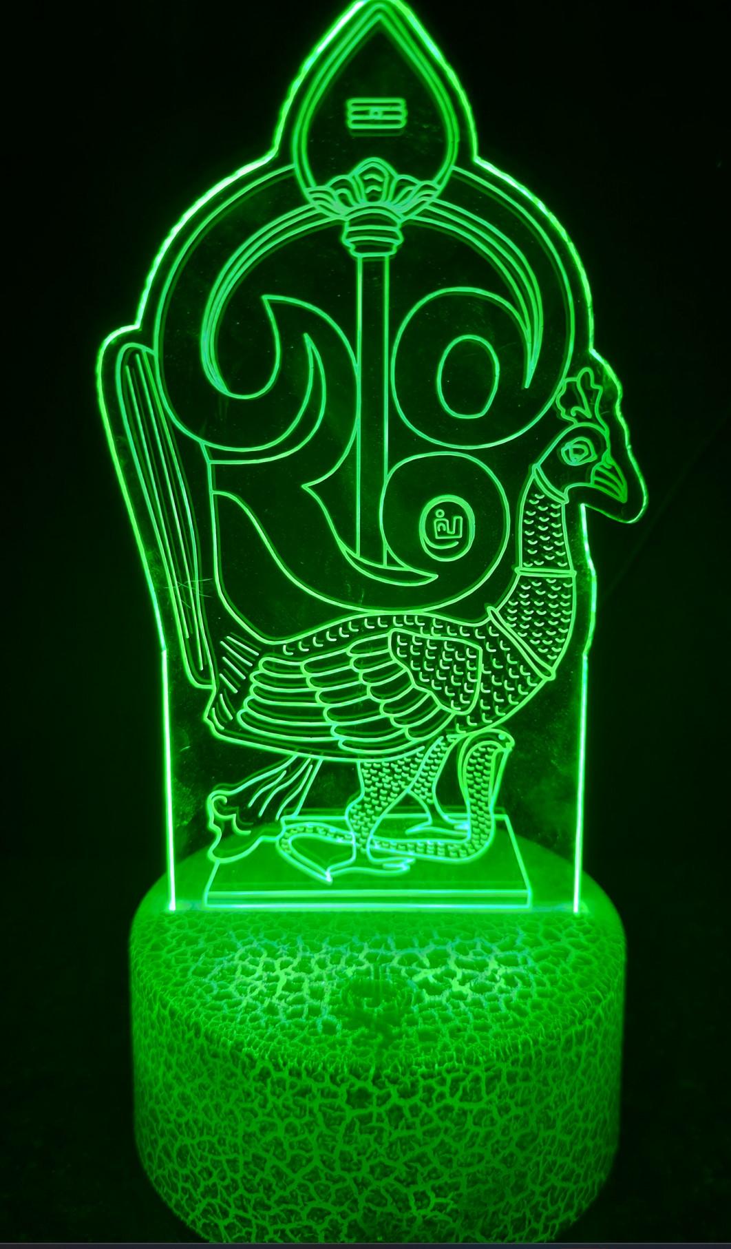 3D Acrylic illusion lights-Vetrivel 16colors Touch & Remotecontrol| Battery & USB type view 2