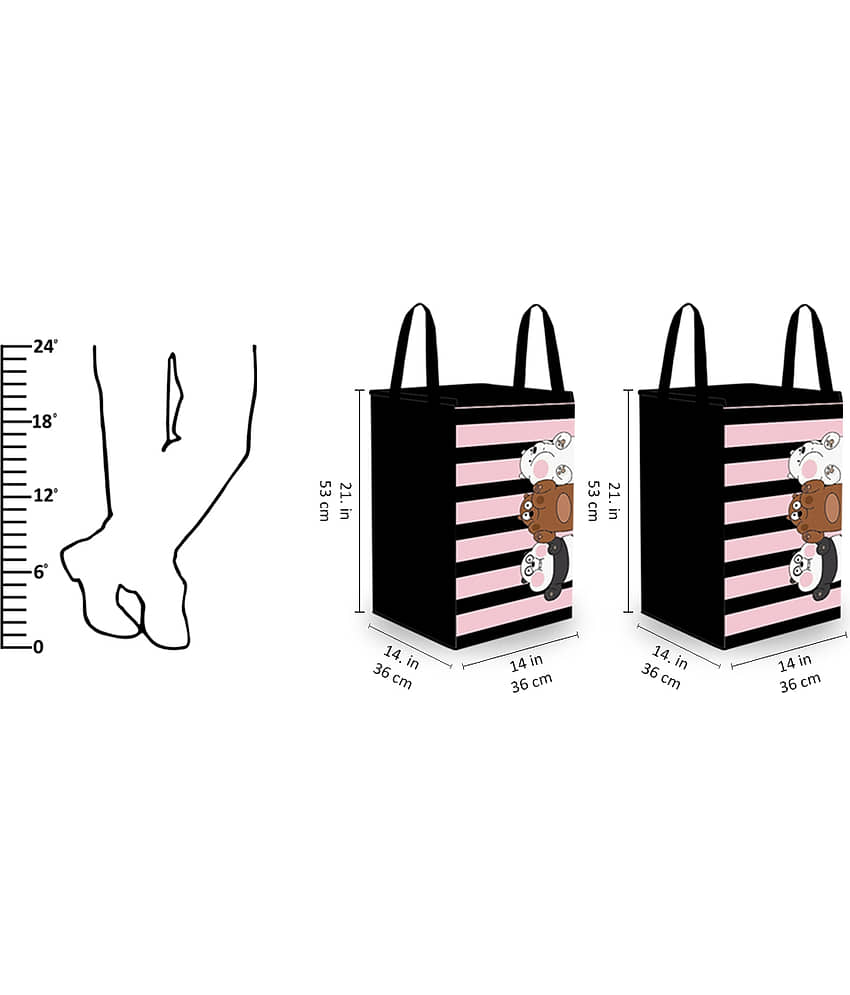 PrettyKrafts Laundry Basket for Clothes with lid & Handles Large (70 LTR) - Pack of 2 view 2