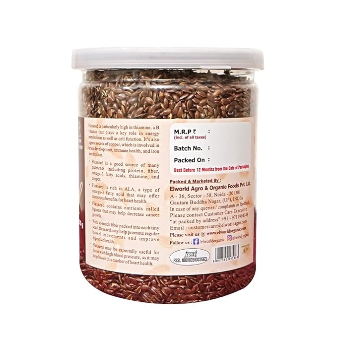 Elworld Agro & Organic Food Products Roasted Flaxseed 300g view 2