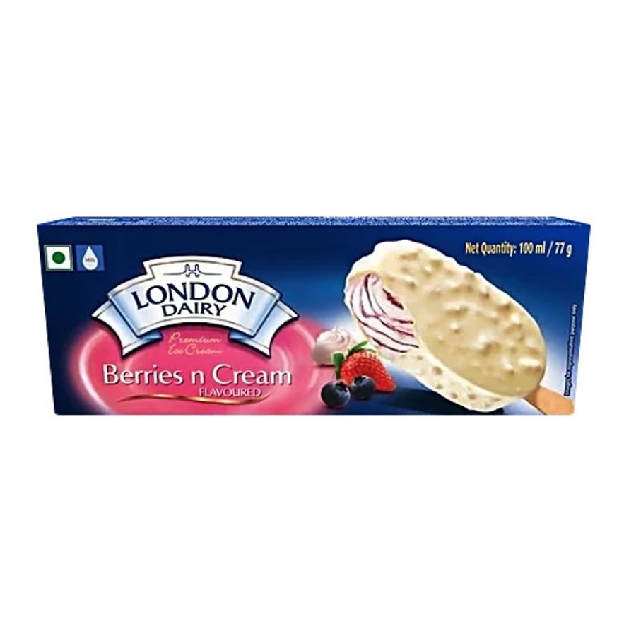 London Dairy Premium Ice Cream Stick - Berrys & Cream, 100 ml Box - 100 mL - One unit
