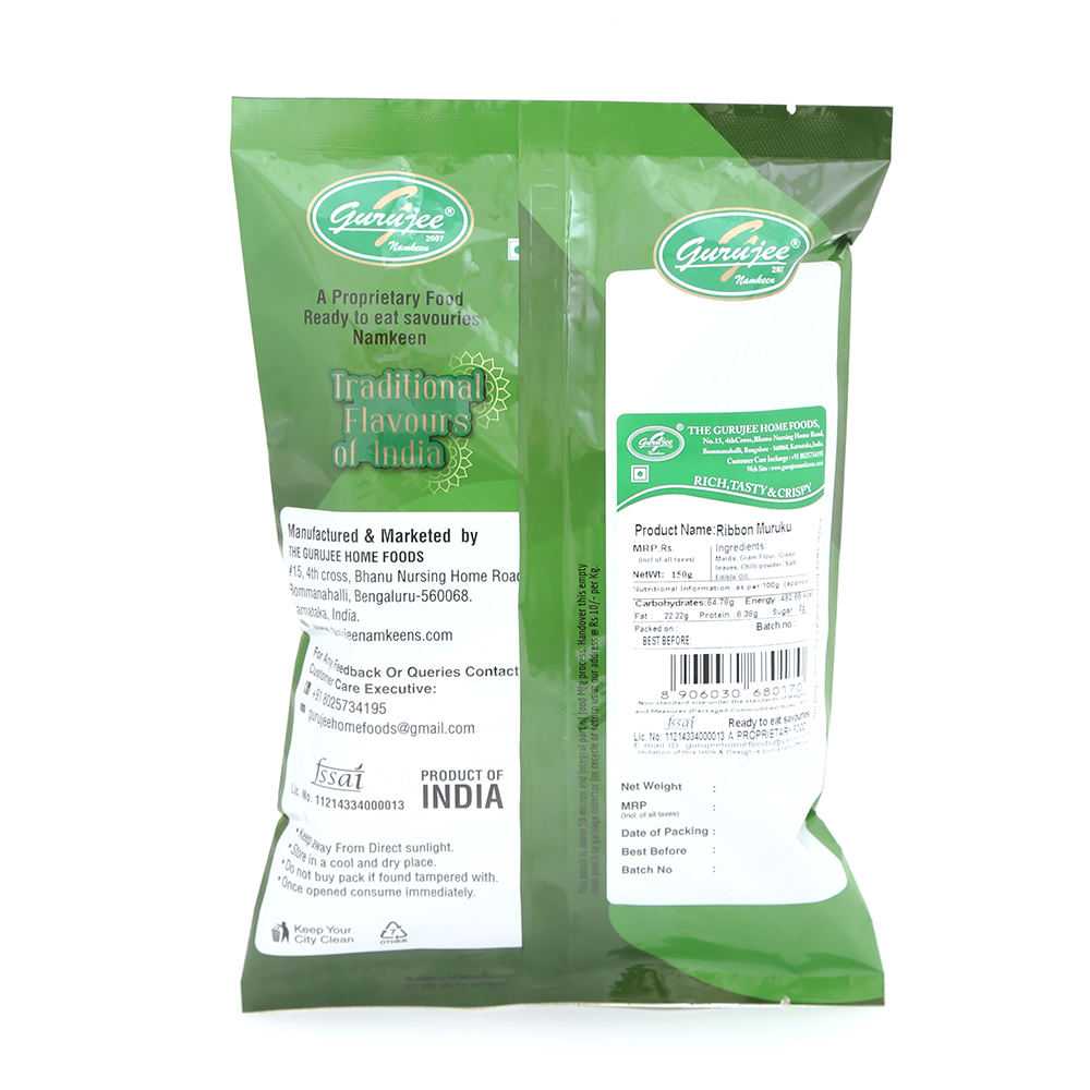 Gurujee Namkeen Ribbon Muruku, 150 gm view 2