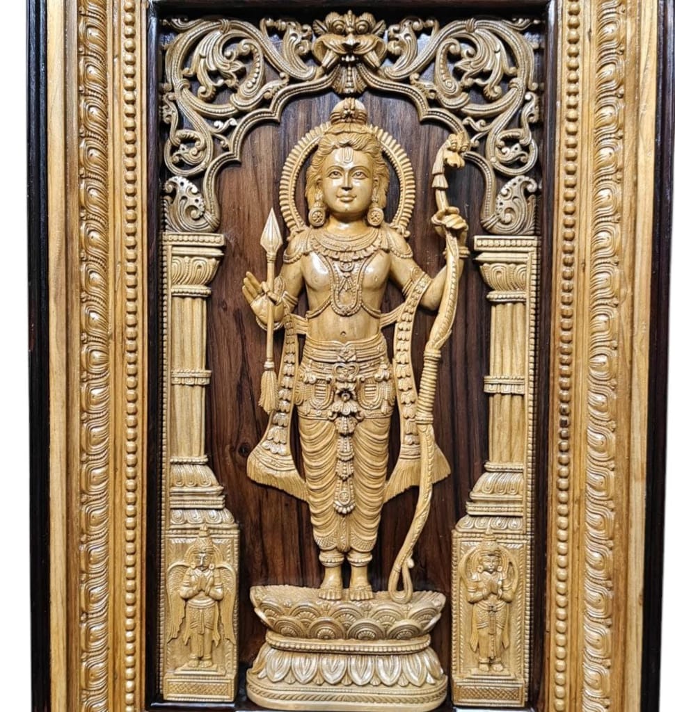 Lord Rama Wooden Statue/Frame view 2