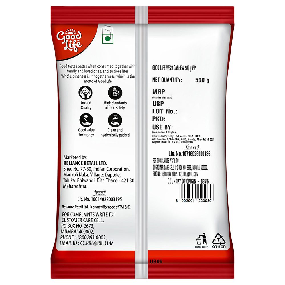 Good Life (W320) Cashews 500 g view 2