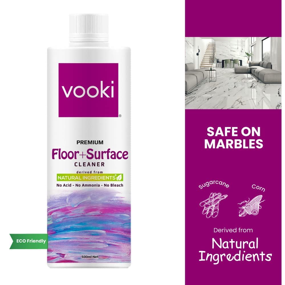 Vooki Nature Floor & Surface Cleaner and Ecofriendly Hard Stains Spray and Wipe - 500 ml Each, (Combo Pack of 2)… view 2