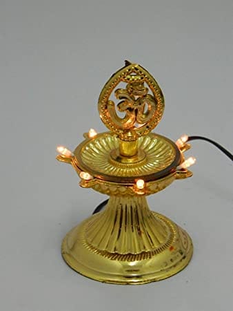 Single Layer 7Deep electric Jyot LED Bulb Golden Colour for puja mandir and Diwali Decoration view 2