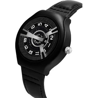 HRV Men's Round Dial Black Strap Analog Watch view 2