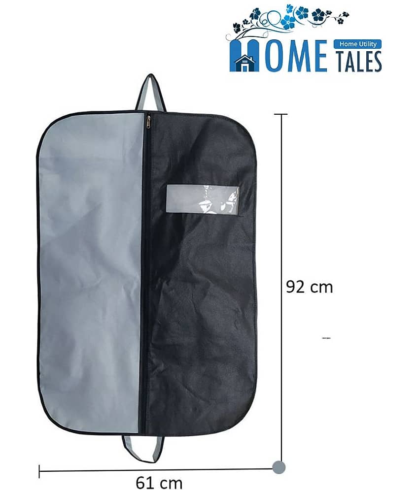 Coat Cover|Foldable Blazer Cover|Suit Cover With Zipper Closure,Black & Grey ( Pack of 4) view 2
