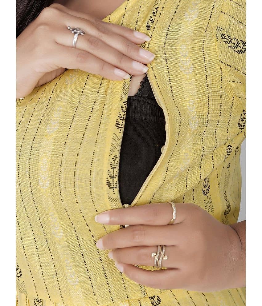 Lerkiza Yellow Cotton Maternity Kurta view 2
