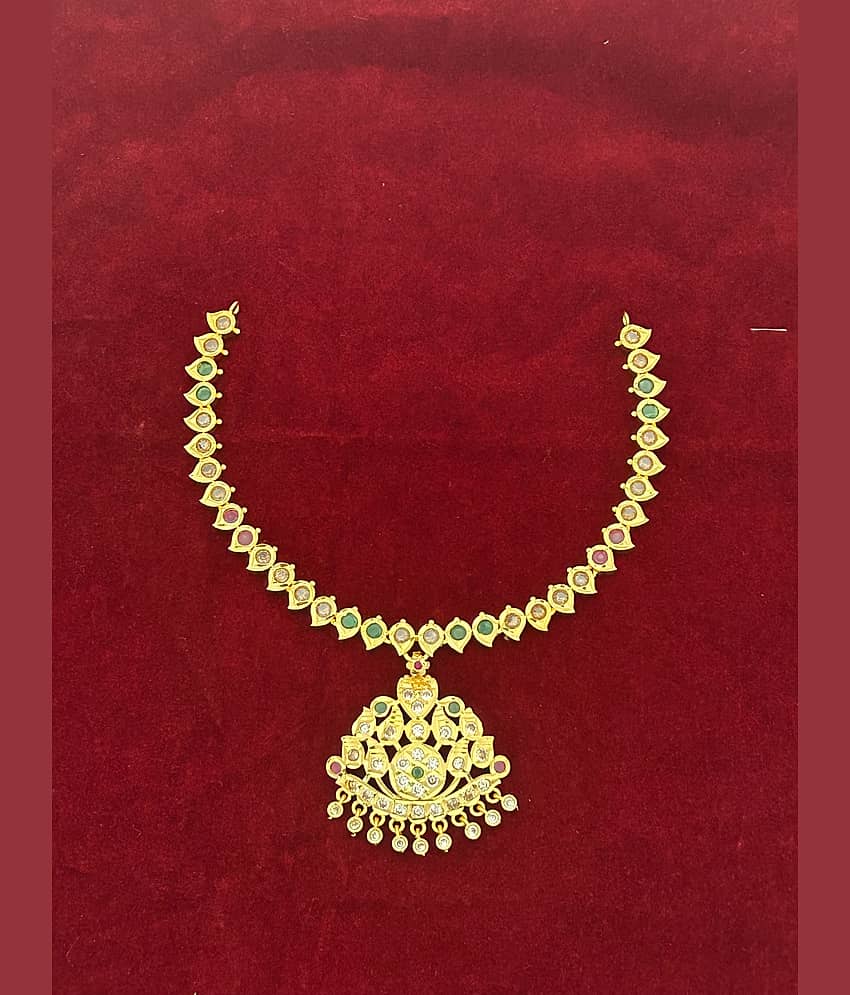 ROFARWORD Gold Brass Necklace Set ( Pack of 1 ) view 2