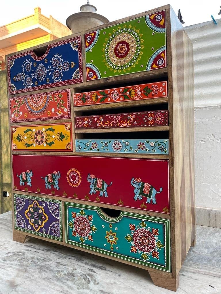 Girish Hanicrafts Painted Wooden Almirah view 2