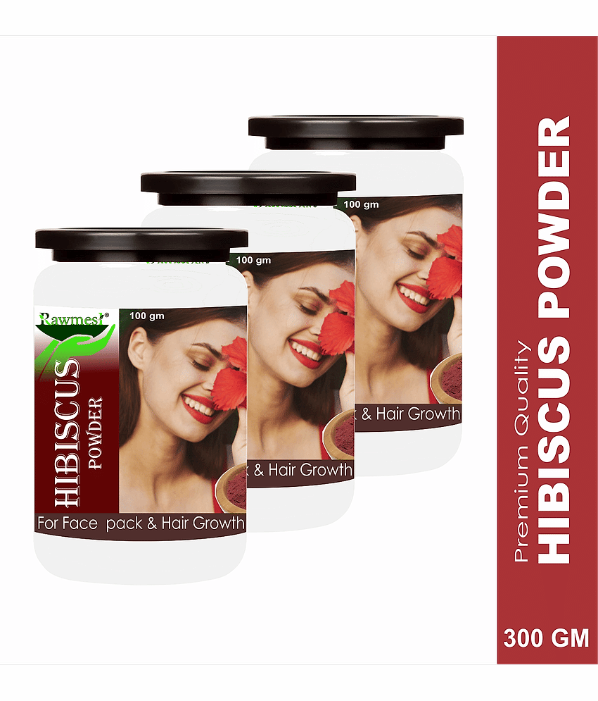 Rawmest Hibiscus For Skin Care, Face Pack & Hair Powder 300 Gm Pack of 3