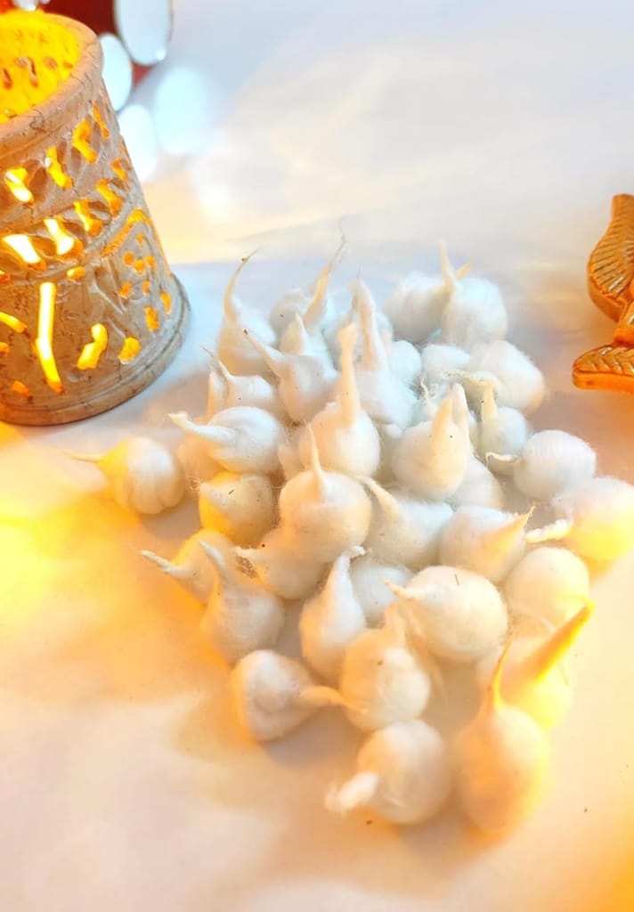 Om Phool Batti Cotton Wicks for Puja, Havan, and Diya - 100% Pure and Natural - Long Lasting and Smokeless - Made in India view 2