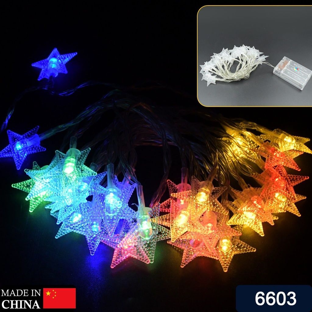 28 LED / Star 3.9 Meter Star Shape Led Light Battery Operated with Flashing Modes for Home Decoration, Kids Room, Waterproof Diwali & Wedding LED Christmas Light Indoor and Outdoor Light ,Festival Decoration (Multicolor Battery Not Included 3.9Mtr) view 2
