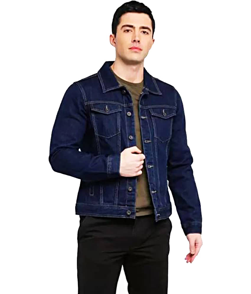 52dealz Denim Men's Denim Jacket - Navy ( Pack of 1 )