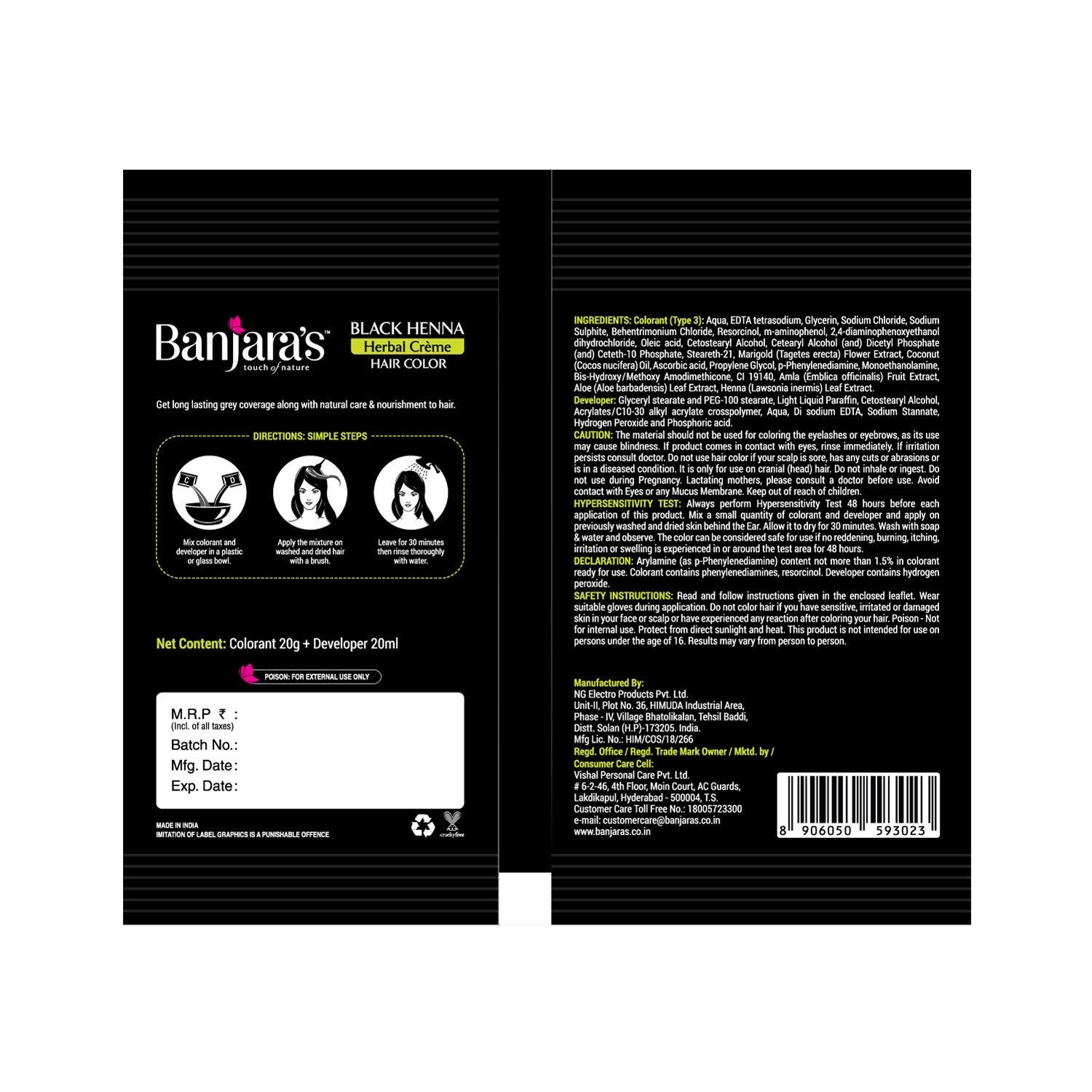 Banjara's Black Henna Hair Creme, 40 gm view 2