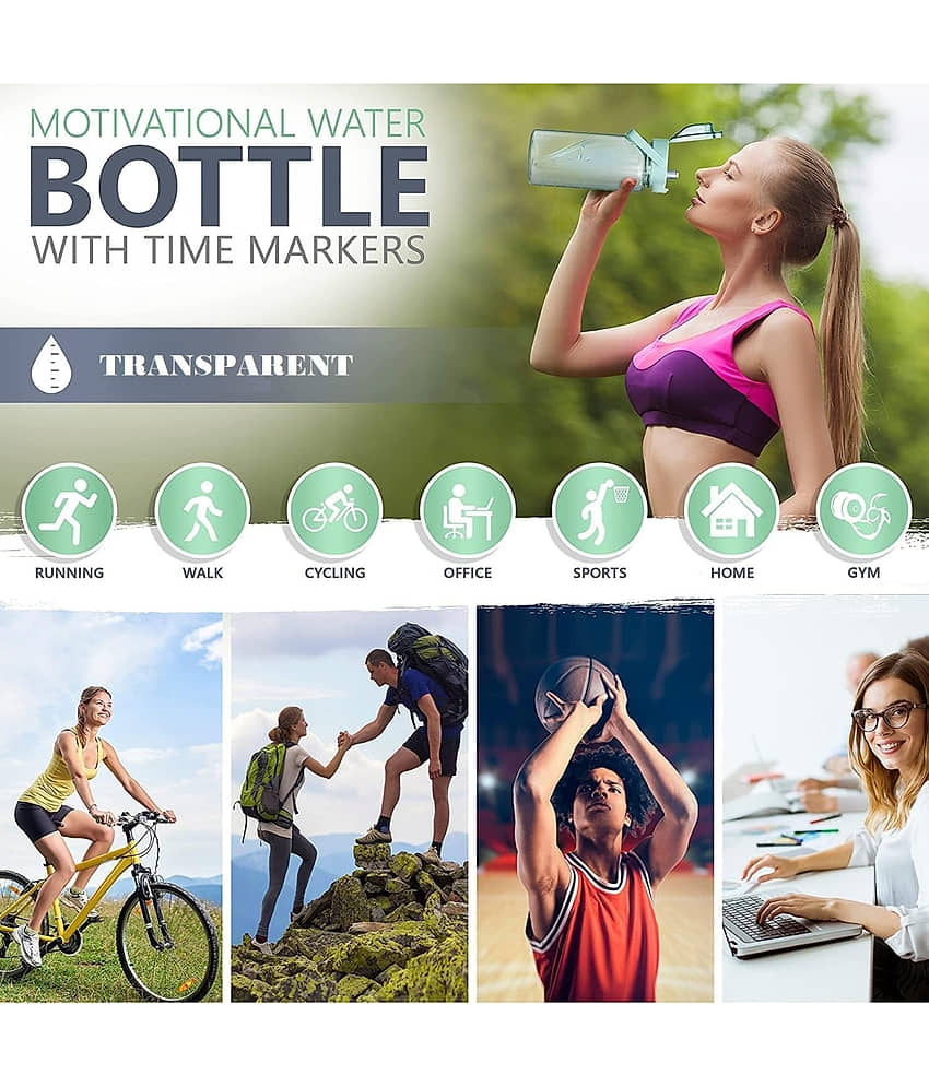 Radhe Creation Motivational Water Bottles, Gym Water Bottles Multicolour Plastic Sipper Water Bottle 2000 mL ( Set of 1 ) view 2