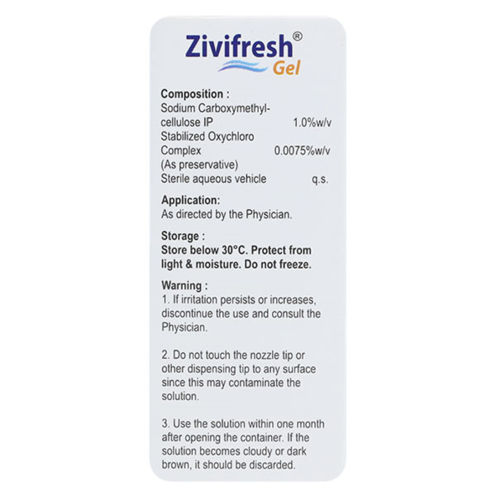 Zivifresh Eye Drops Gel 10 Ml view 2