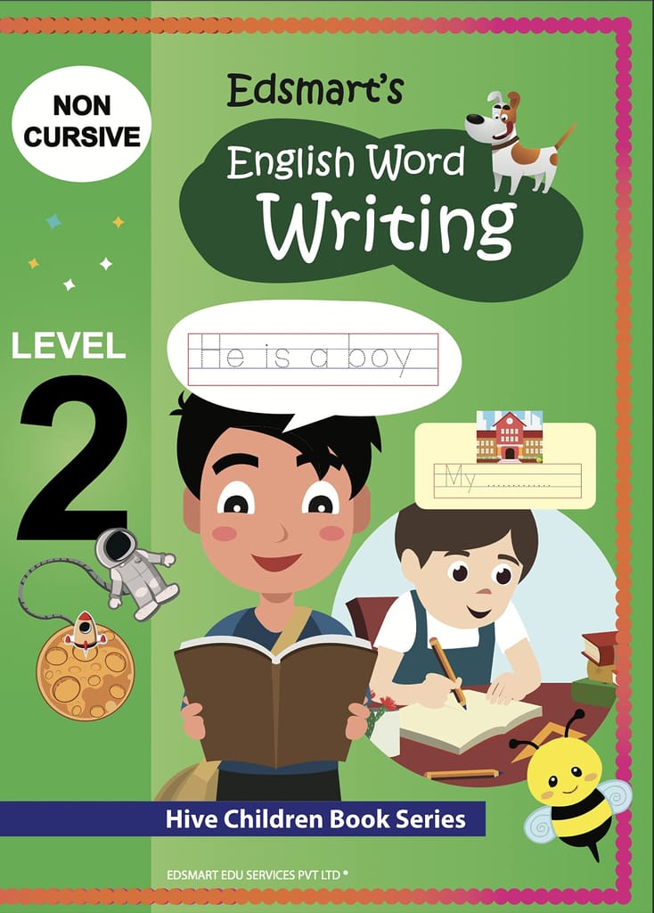 Edsmart English Writing Books- three letter word and Sentence Writing Practice illustrated Book, Fun and Educational 4 Line Handwriting Practice books for Kids for 4-7 years