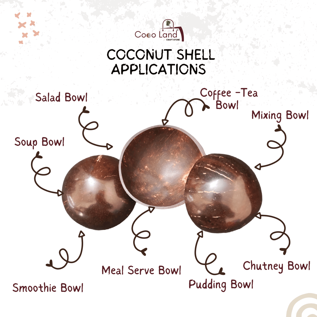 CocoLand Coconut Shell Salad Bowl (150-250 ml) M-L Size Coconut Oil Polished view 2