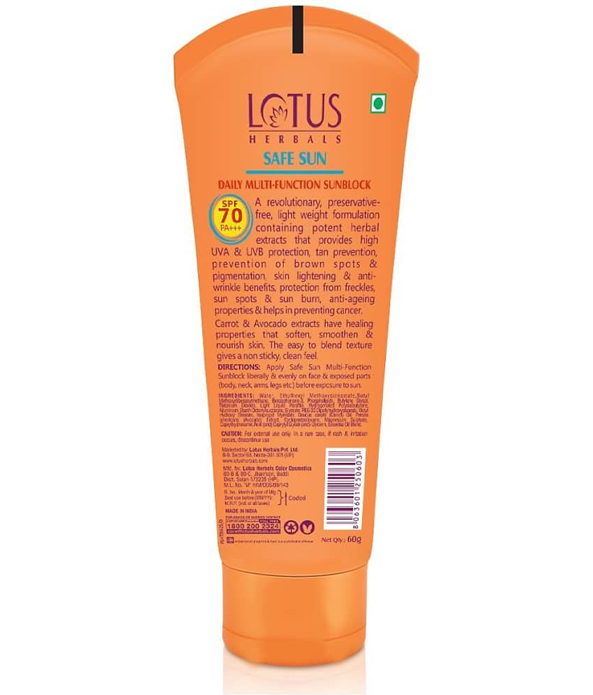 Lotus Herbals Safe Sun Multi,Function Spf 70 Pa+++ 60G view 2