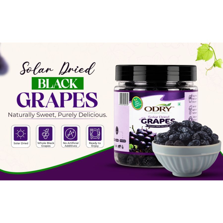 Solar Dried Black Grapes - 250 gm