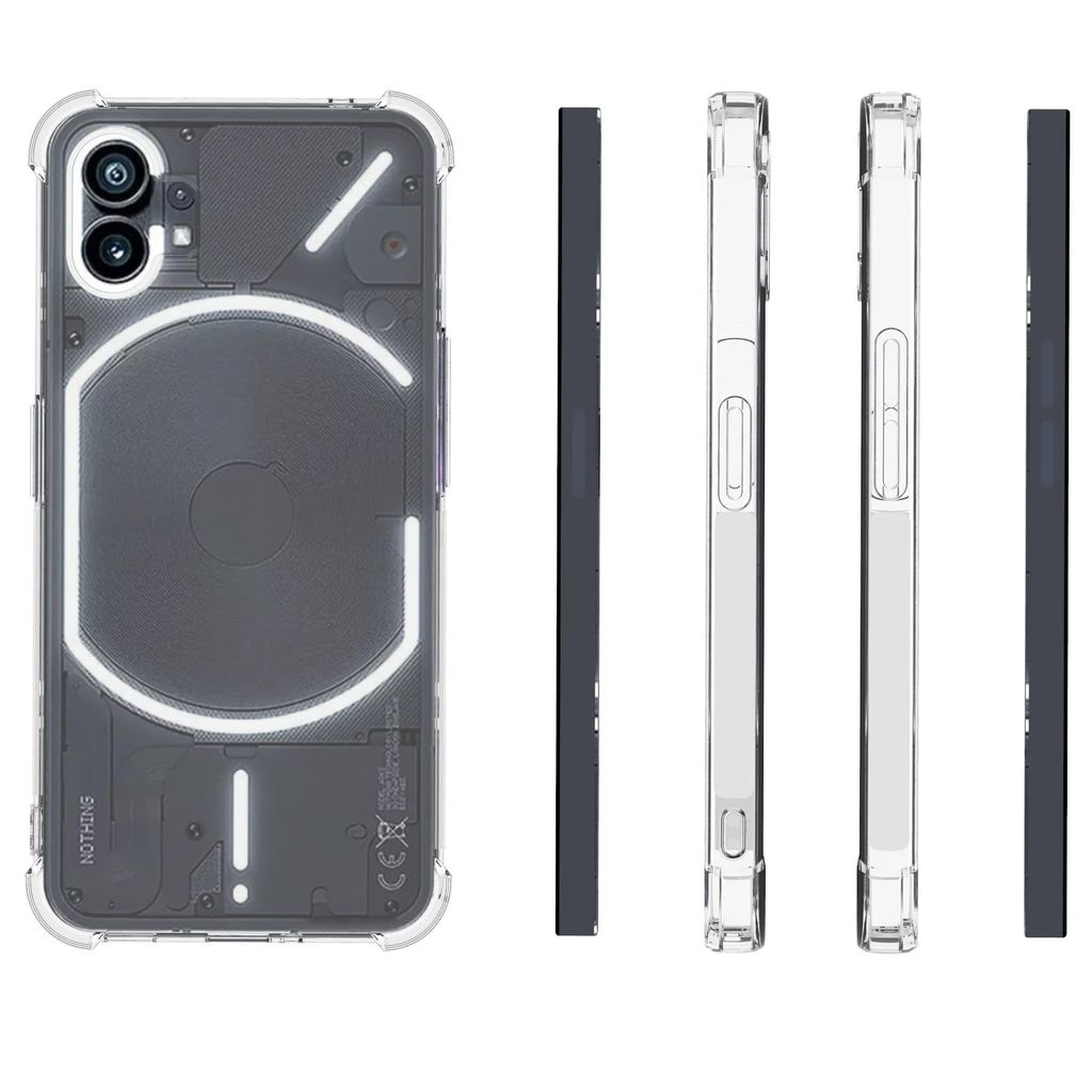 USTIYA Case for Nothing Phone 1 Clear TPU Four Corners Protective Cover Transparent Soft funda view 2
