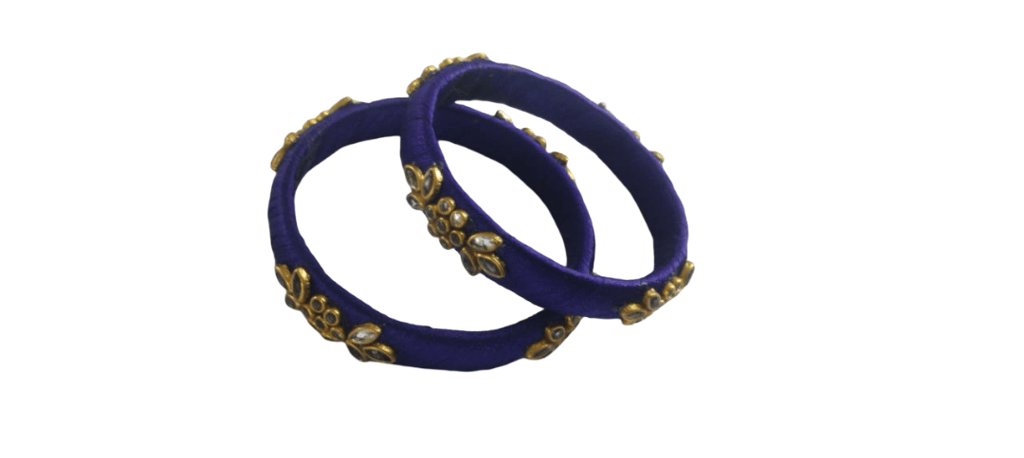 Elegant Purple Thread Kundan Work Bangles Set for Women view 2
