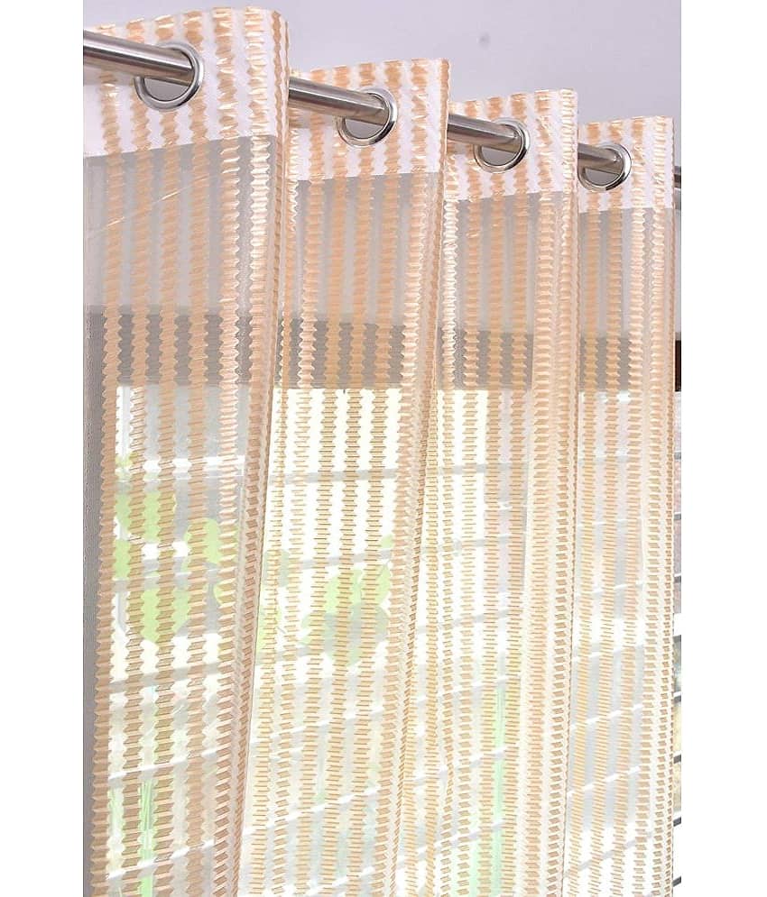 Panipat Textile Hub Others Semi-Transparent Eyelet Window Curtain 7 ft Single -White view 2