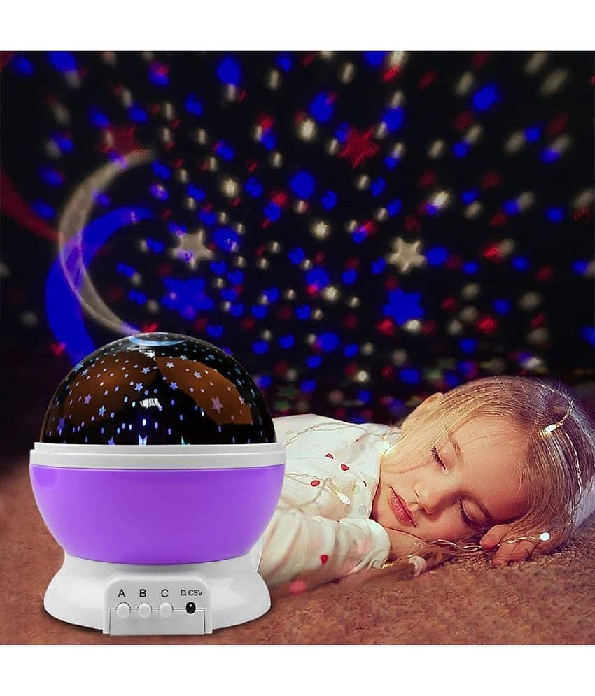 Geeta times Star Master Rotating 360 Degree Moon Night Light Lamp Projector With Colors And Usb Cable,Lamp For Kids Room Night Bulb (Multi Color,Pack Of 1, Random,Crystal) view 2