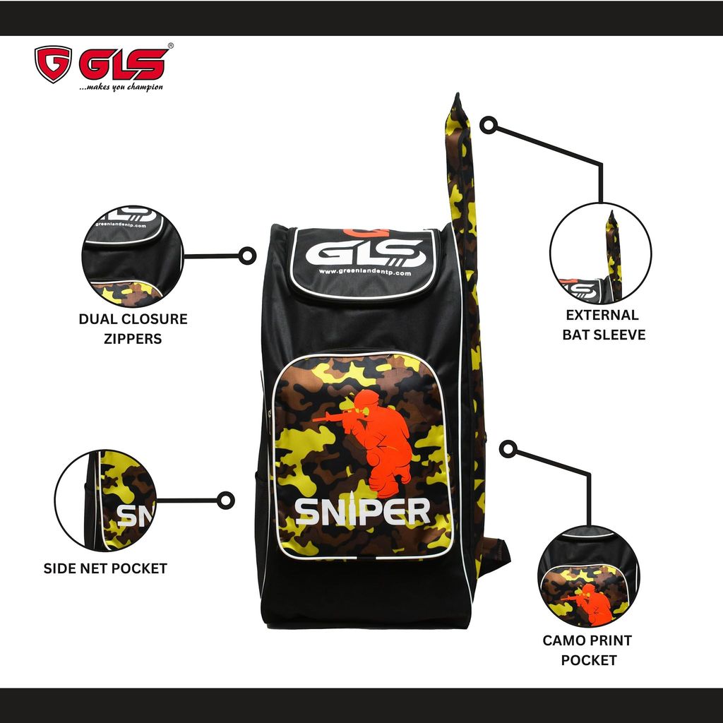 GLS Sniper Duffle Cricket Kit Bag with One Side Bat Sleeve (Green) view 2