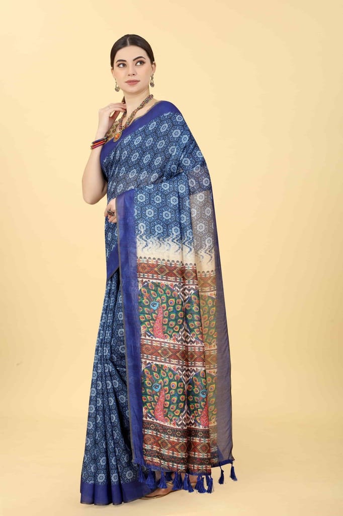 Women's Kalamkari Digital Printed Saree view 2